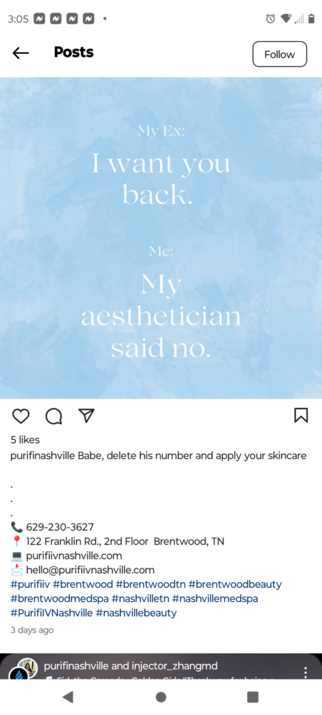 Med Spa Social Media Campaign Meme