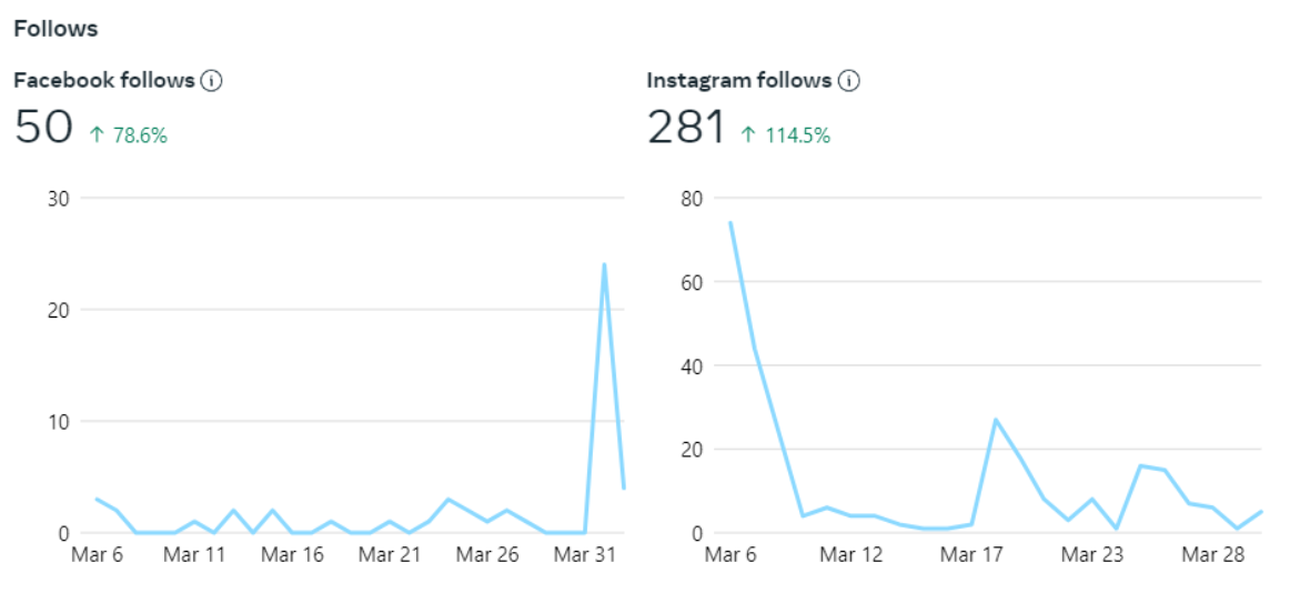 Med Spa Social Media Success Story - Belle Visage Med Spa - followers growth