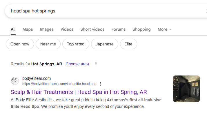 #1 ranking for head spa hot springs