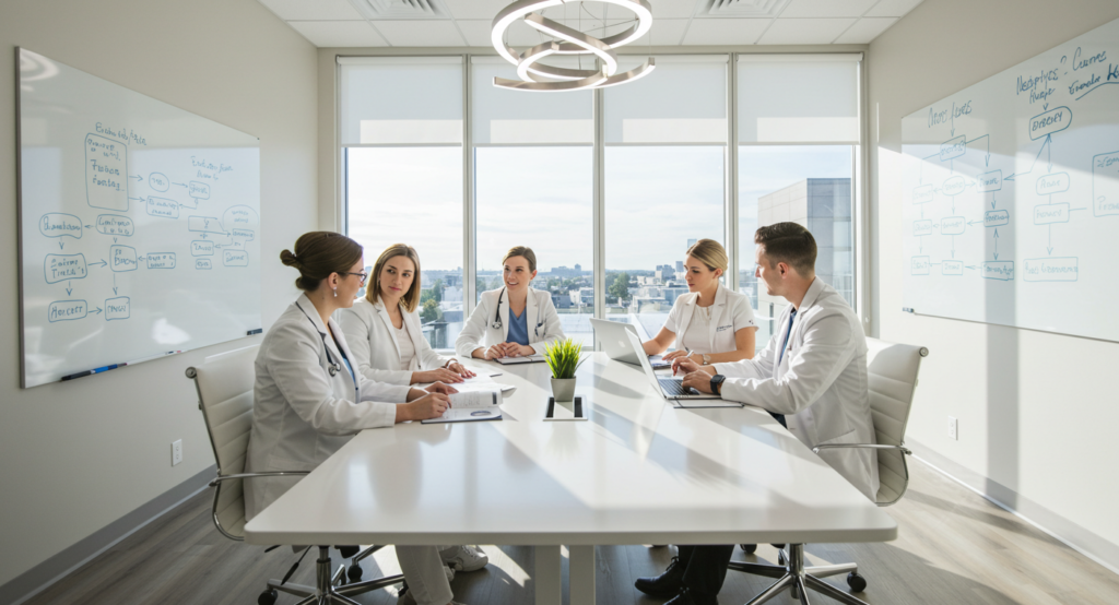 med spa team meeting