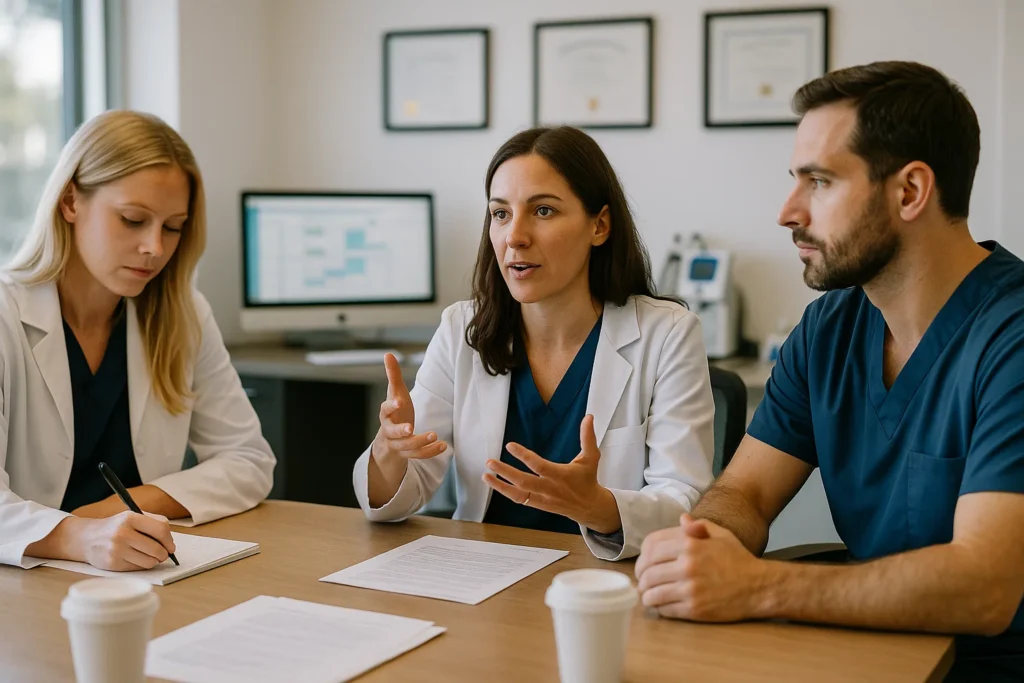 medical spa team meeting