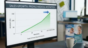 Case study showing how Profile Medical Aesthetics doubled earnings to $150K in 90 days.
