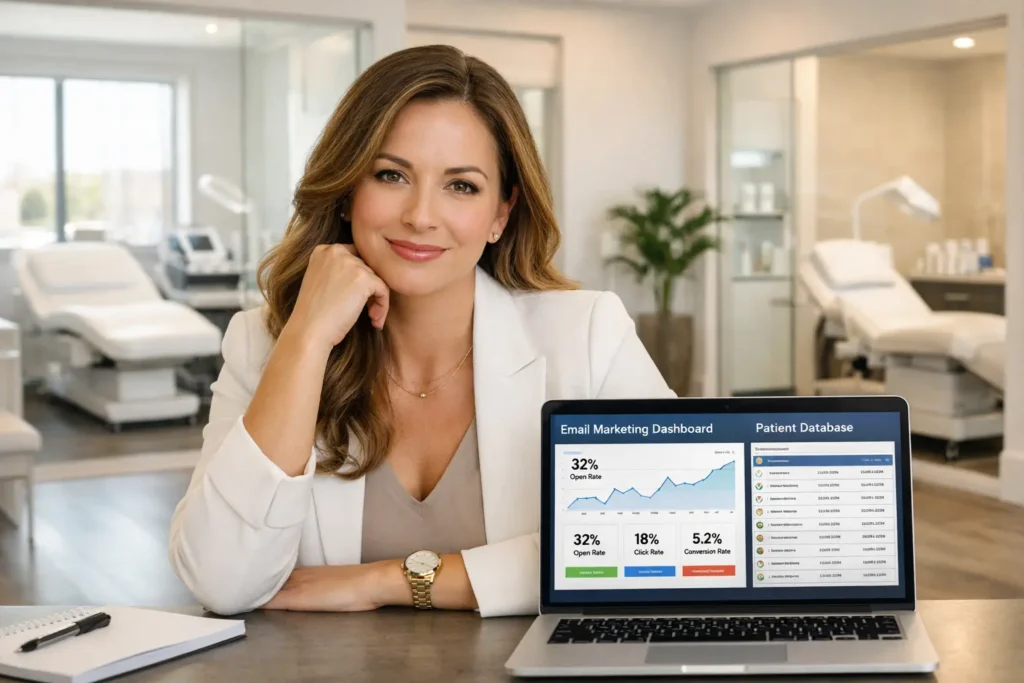 med spa owner - email marketing dashboard